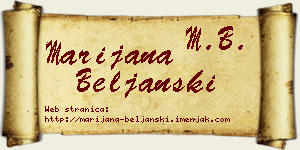 Marijana Beljanski vizit kartica